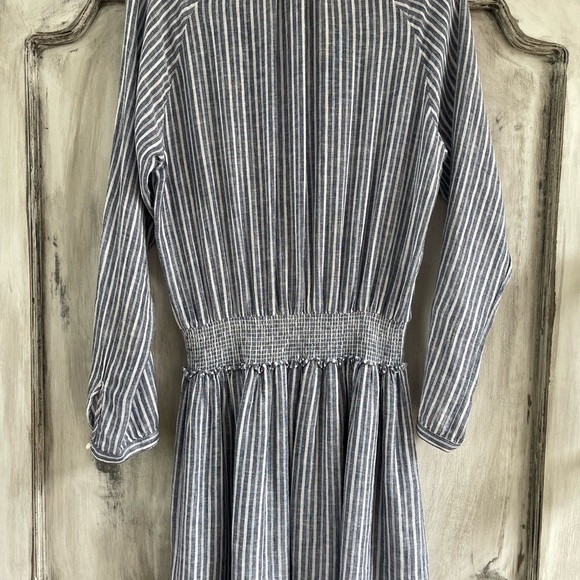 Rails Jasmine Dress Linen Blend Blue & White Stripe Size Large NEW - Picture 8 of 14